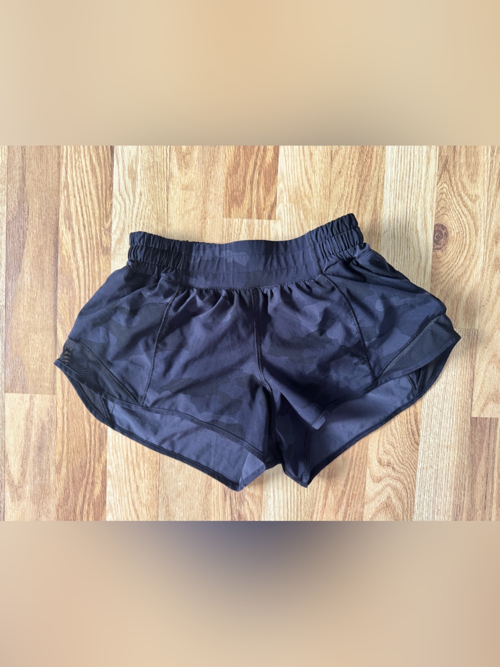 Lulumon Women’s Black Camo Athletic Shorts - Lightweight Running Shorts